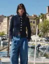 Chaqueta corta con cuello mao azul marino 262-Vacti