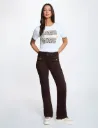 Pantalón bootcut marrón oscuro 262-Poleme