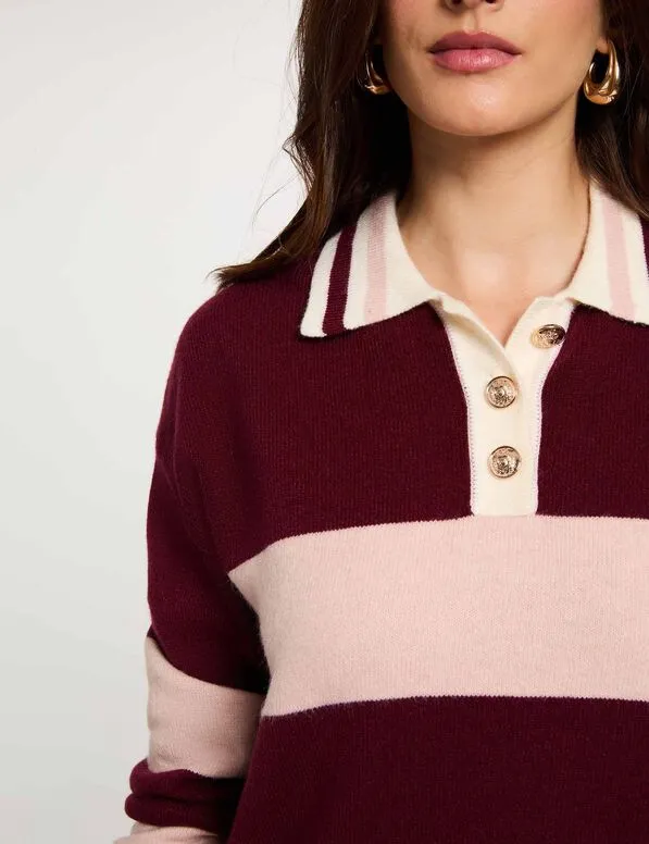 Jersey con cuello vuelto burdeos 262-Mruby (Tallas: Ts)