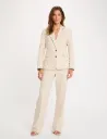 Pantalón recto de tiro alto beige 252-Pdrim