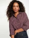Camisa de cuadros con strass burdeos 262-Cecosa