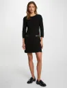 Vestido de punto con mangas largas negro 262-Rmtindo