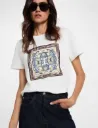 Camiseta estampada cuello redondo blanco 262-Dfoular