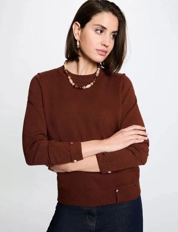 Jersey cuello redondo marrón 262-Mvrai