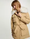 Parka con cuello alto beige 262-Gitola