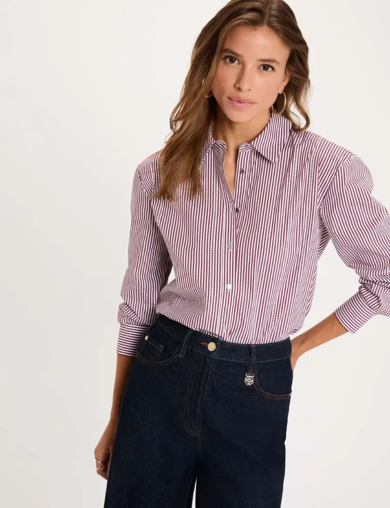 Camisa rayada con strass multicolor 262-Cray (Tallas: T36)