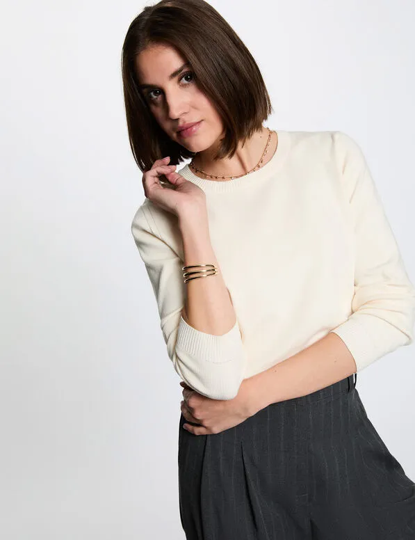 Jersey de punto con relieve 262-mjacky (Tallas: Ts, color: Beis)