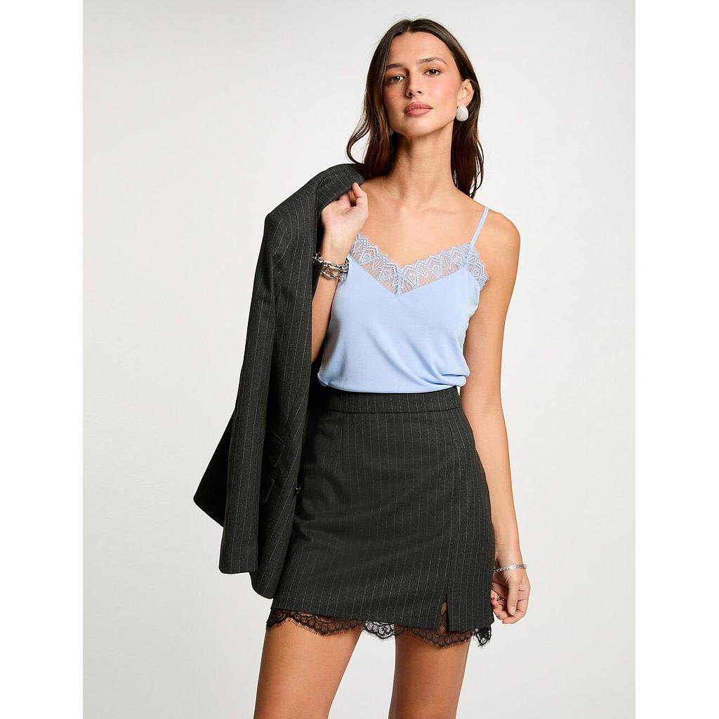 Falda corta con rayas gris anthracite 242-Jtali.f (Tallas: T36)