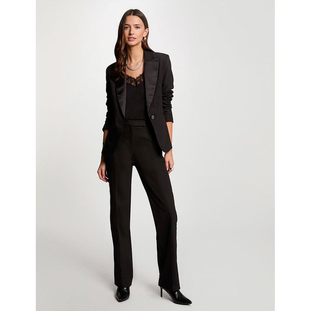 Pantalon negro con raya en raso 242-Pfiby.f (Tallas: T36)