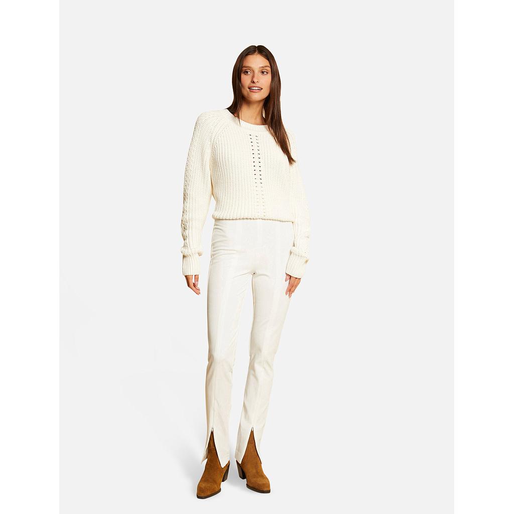 Pantalón city ajustado con cremallera crudo 222-Psnow.f (Tallas: T36)