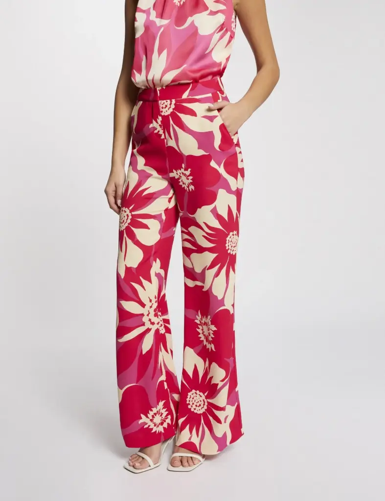 Pantalón pernera ancha estampado floral multicolor 231-POLEN.F (Tallas: T36)