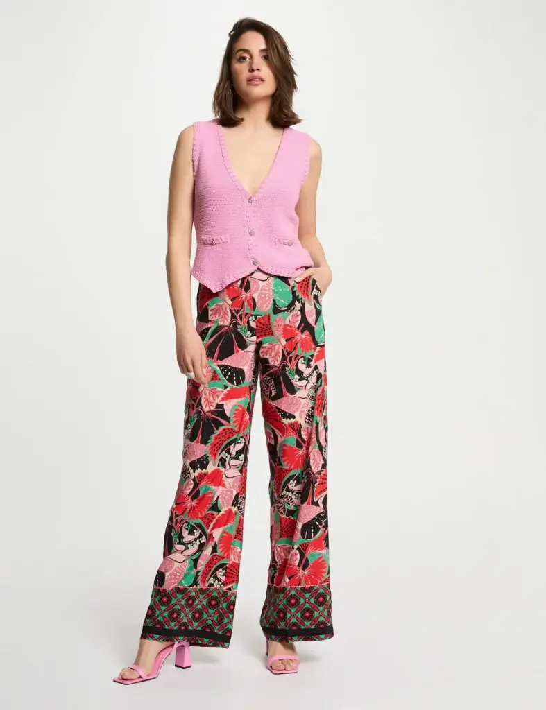 Pantalón pernera ancha multicolor 251-Poy.f (Tallas: T36)