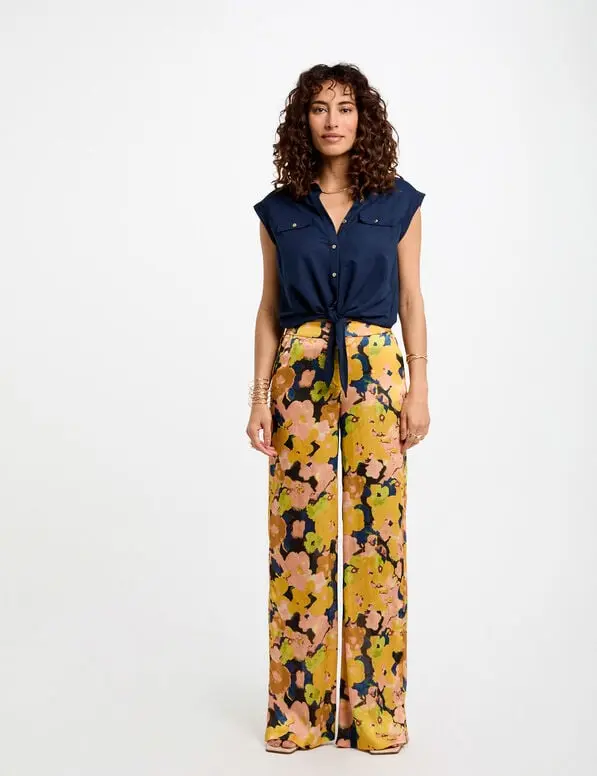 Pantalón pernera ancha multicolor 252-Pery.F (Tallas: T36)